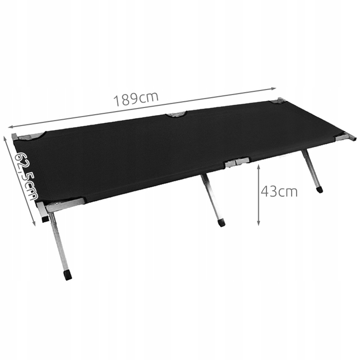 Розкладне ліжко Trizand Kanadyйка 189x62,5x43 см, чорне