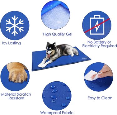 GoStock Cooling Mat for Dogs, Pet Cooling Mat Non-Toxic Gel Self-Cooling Mat for Dogs and Cats, Pet Cooling Mat Dog Cooler Pad for Crates, Kennels and Beds (90 * 50cm)