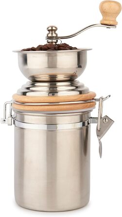 Традиційна кавомолка La Cafetière з нержавіючої сталі, срібляста