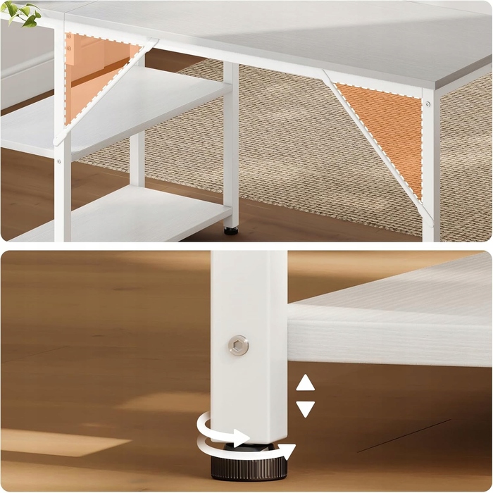 Кутовий стіл Coleshome, 120 x 70 x 75,7 см, білий
