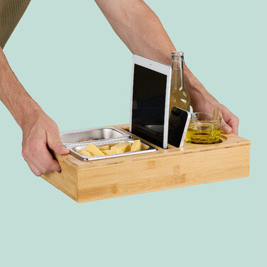 Relaxdays Couchbar with Snack Bowls
