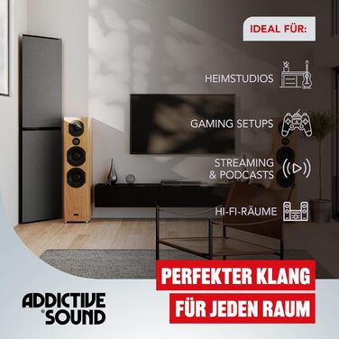 Кутова басова пастка Addictive Sound Bassfalle Ecke Premium, акустична панель для поглинання низьких частот (80-2000 Гц), антрацит, 100 см