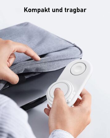 Портативна зарядная станція 3-в-1 для Apple Watch та iPhone з MagSafe, сумісна з iPhone 17, 16, 15, 14, 13, 12, AirPods Pro (біла)