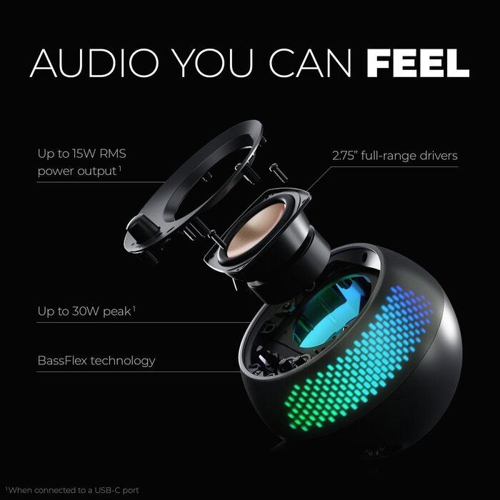 Creative Pebble X 2.0: USB-C колонки з RGB-підсвічуванням, Bluetooth 5.3, 15W RMS для ПК та Mac