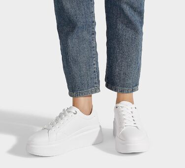 Жіночі кросівки на платформі LUCKY STEP, білі, з екошкіри, зручні повсякденні, розмір 38 EU