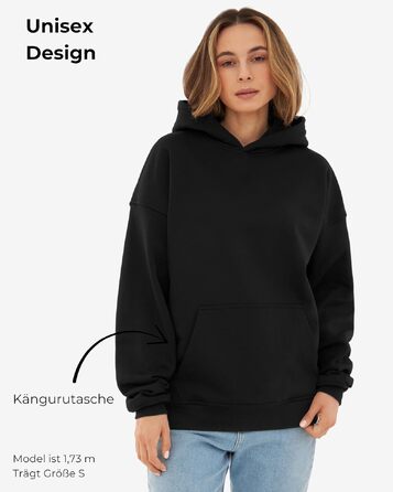 Унісекс худі Oversize Johnny Urban Cody — базовий світшот з капюшоном із цупкої тканини, чорний, розмір S