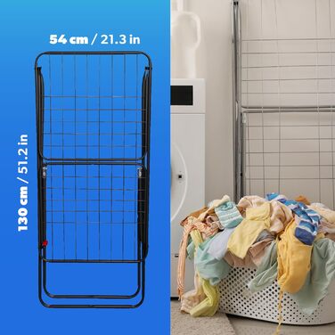 КADAX Сушарка для білизни з 18 метрами сушильної поверхні, розкладний сушильний верстат, для квартири, балкону та саду, з антиковзними ніжками, економія місця, виготовлено в ЄС (Антрацит)