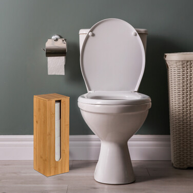 Relaxdays Toilet Paper Holder made of Bamboo