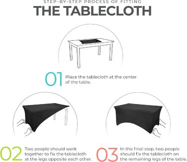 Utopia Kitchen Spandex Tablecloth 2 Pack [5FT, White] - Tight-Fitting, Precision-Fit, Washable, and Wrinkle-Free Tablecloth for Outdoor Events, Weddings, Banquets & Parties [183Lx76Wx76H] cm