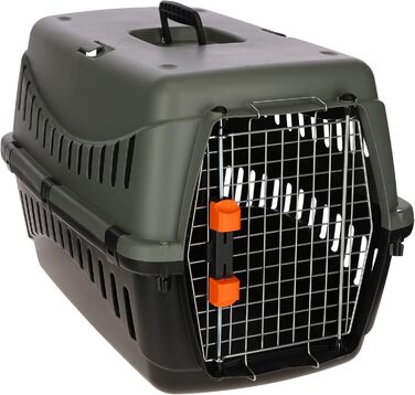 KERBL Eco Transport Box - Recycled Plastic Pet Carrier with Water Bowl - 70x50x51.5cm & 60x40x38.5cm