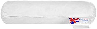 Homescapes Neck Roll, 30 x 9 cm, neck pillow with 100% duck feather filling, ideal as a travel pillow, reading pillow or sleeping pillow, natural feather pillow