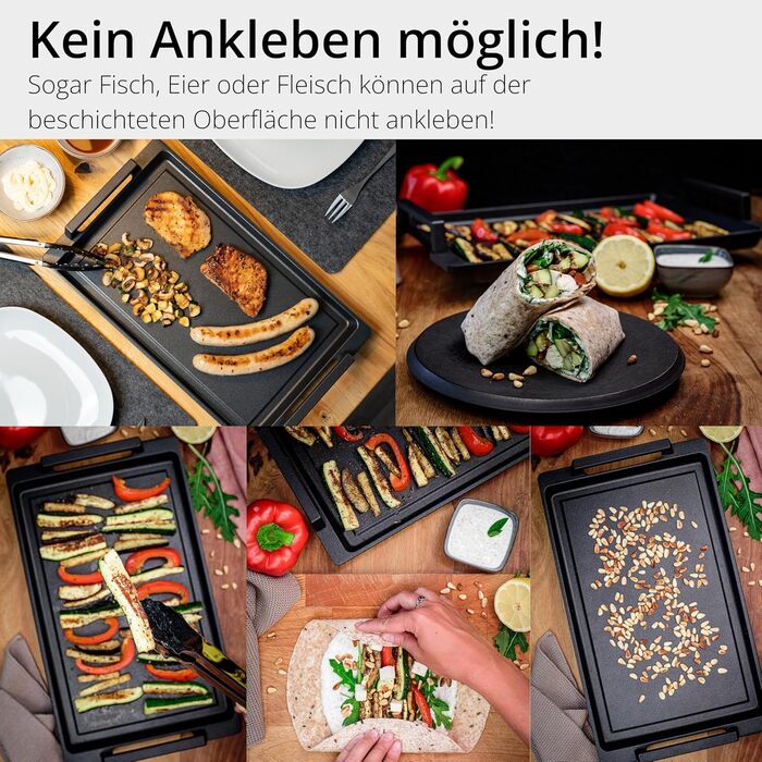 Гриль-плита Teppanyaki 41x24 см Lieblingspfanne з бічними ручками, антипригарна алюмінієва планча для всіх типів плит, включно з індукцією та духовкою