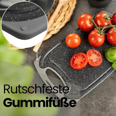 Набір з 6 дерев'яних підставок для сніданку з бамбука, 22x14x0,8 см. Набір дерев'яних дощечок для сніданку, 6 шт. Без підставки (сірий/антрацит)