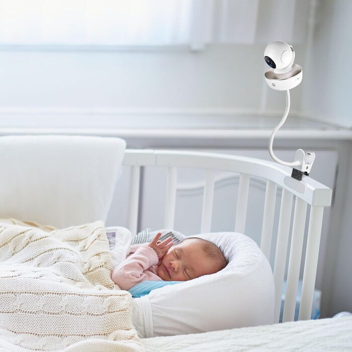 Універсальне кріплення для дитячого монітора HOLACA (сумісне з Arlo, GHB, HelloBaby, ieGeek, Momcozy, Motorola та ін.), 1/4' гвинт, монтаж без інструментів, білий, гнучке кріплення