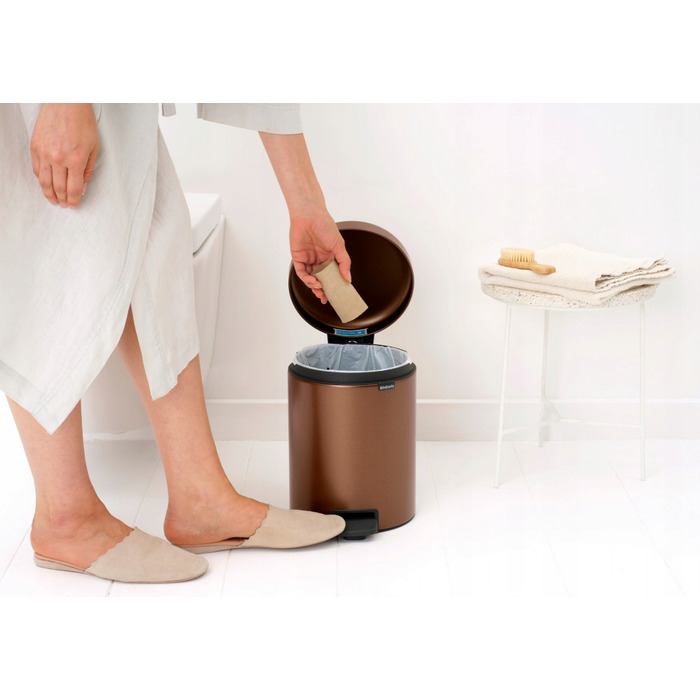 Сміттєвий кошик з педаллю BRABANTIA NewIcon, 5 л, Warm Bronze