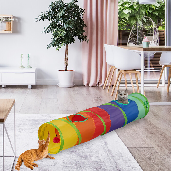 Складаний котячий тунель Relaxdays у кольоровому кольорі