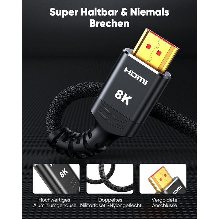 HDMI кабель Highwings 2PACK 3м (8K, 4K, 2.1, 48Gbps, eARC, HDCP 2.2/2.3, DTS:X, HDR)