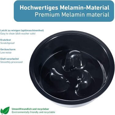 Підвищена годівниця для собак PetTec® великих порід [2 x 2,5 л, чорна] - годівниця для собак, регульована висота, антизатримка
