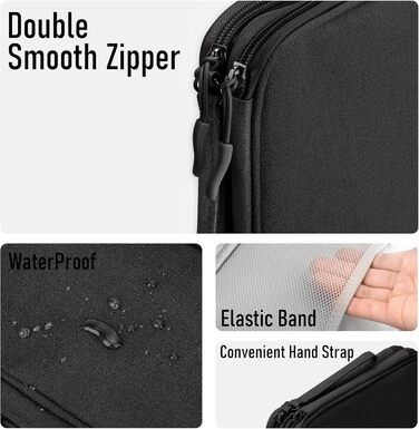 Органайзер для аксесуарів Arae: кейс для кабелів, карт, зарядних пристроїв та навушників (чорний)