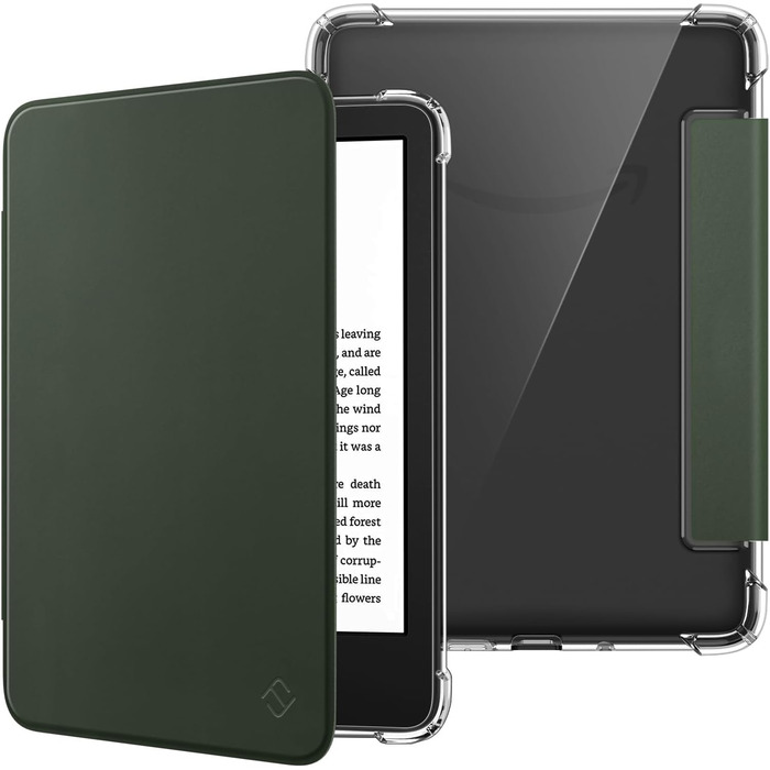 Чохол Fintie для Kindle 6 (11-го покоління) 2024/2022, прозорий TPU з авто-сном/пробудженням, для Kindle Basic 2024, колір агави (Alpingrün)