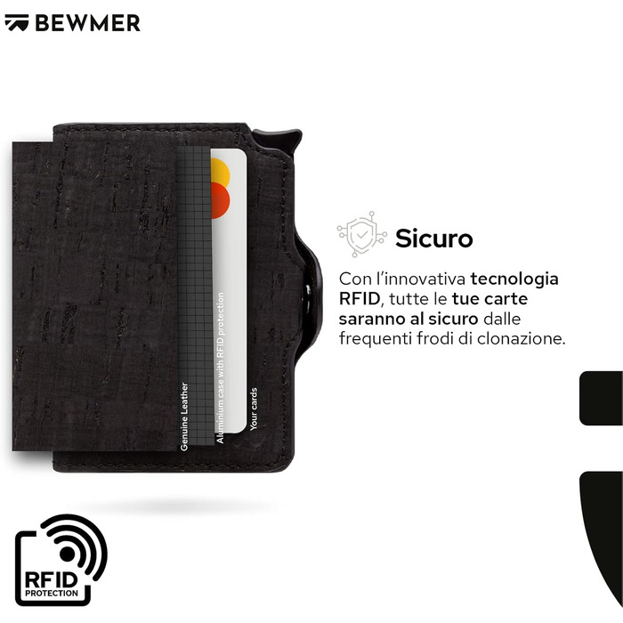 Гаманець-картхолдер BEWMER з RFID-захистом та застібкою на блискавці (чорно-червоний)