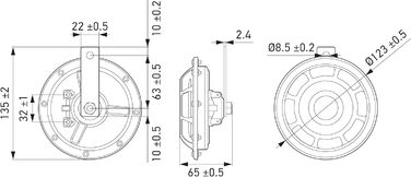 Електричний звуковий сигнал HELLA B133, 12В, 118дБ, 300/500Гц, низький/високий тон, комплект 2 шт., червоний/чорний, плоский роз'єм