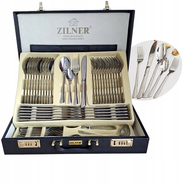 Набір столових приборів Zilner у кейсі, 72 предмети
