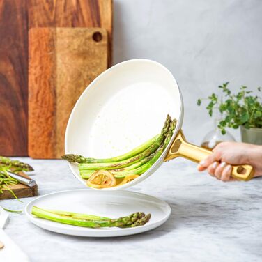 Набір посуду GreenPan Reserve з нержавіючою сталлю Hartelox, 10 предметів, з антипригарним покриттям, для індукційних плит, сумісний з духовкою, безпечний, кремовий