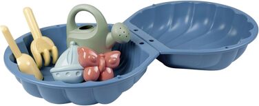 Smoby Life 850210 Mini Sandpit with Double Filling – Watering Can – Shovel + Rake – Play Beach – Recycled Plastic – from 18 Months