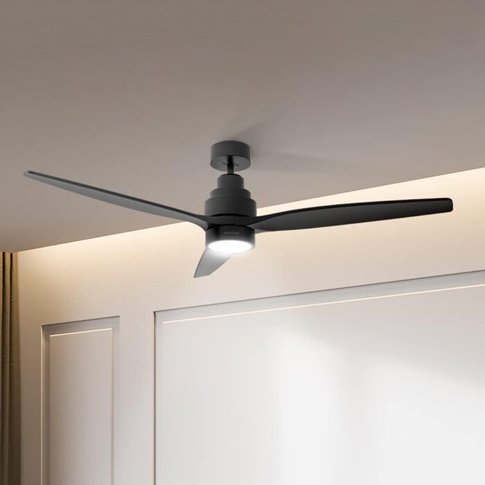 Стельовий вентилятор Cecotec EnergySilence Aero 5275 DarkWood з LED підсвіткою та пультом, 40W, 52 дюйми, DC мотор, зимовий/літній режим