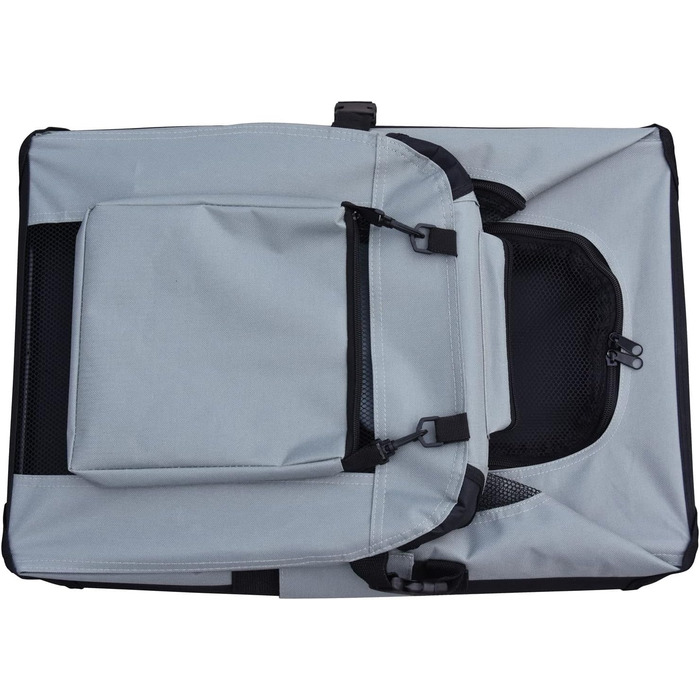 Складана переносна переносна коробка для собак та котів Fudajo, сіра, розмір S (50x35x35 см)