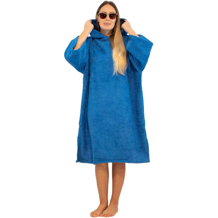ALLEN & MATE Adult Hooded Towel Poncho, 100% Terry Cotton, Wrap Robe for Swimming, Surfing, and Beach Bathing