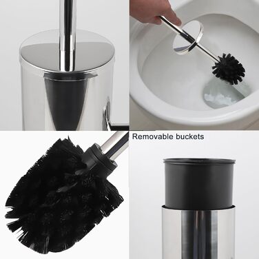 EXLECO Щітка для унітазу з нержавіючої сталі з запасним наконечником, підставка, комплект для ванної кімнати, золота