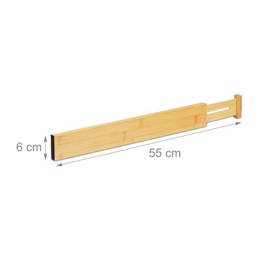 Relaxdays Drawer Dividers Bamboo 4-Piece Set