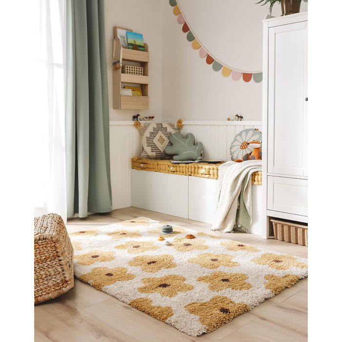 Дитячий килим Benuta Lytte Gobi 80x150 см, жовтий - м'який, прямокутний, з дитячим малюнком, штучне волокно, для дитячої, вітальні, спальні