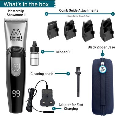 Машинка для стрижки шерсті собак Masterclip - тиха, професійна, бездротова, акумуляторна, для собак, котів та інших тварин (срібна)