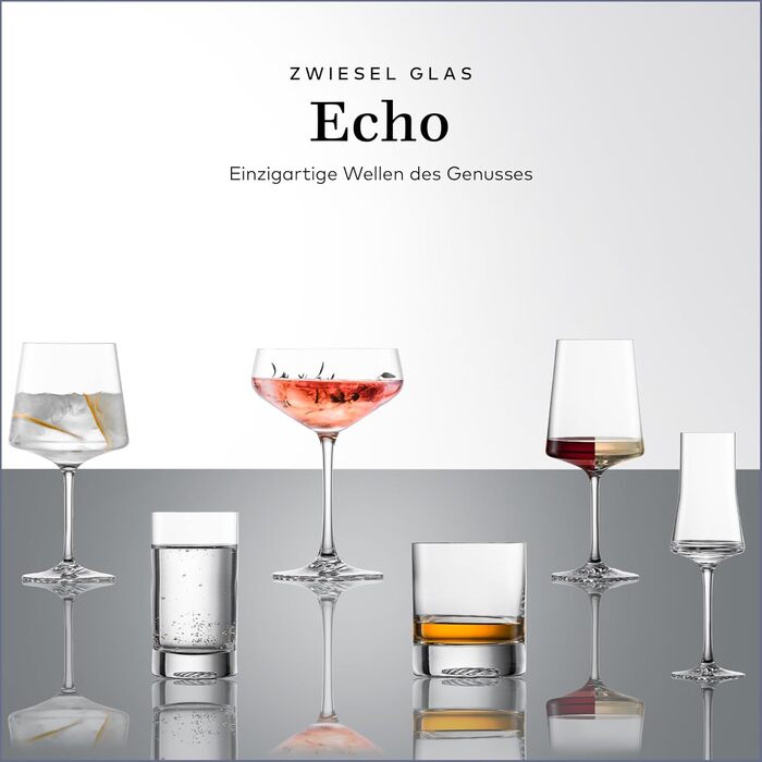 Zwiesel Glas Echo Mug (Set of 4), modern drinking glass with a special base, dishwasher-safe Tritan crystal glasses, Made in Germany (Art.-Nr. 123380)