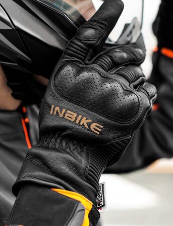 Зимові мотоциклетні рукавички INBIKE з сертифікатом CE, 100% козячої шкіри, утеплені Thinsulate 250г/м², модель IM863