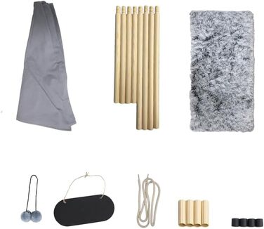 Зручне собаче намет Tipi з плюшевим матрацом, 50x50x60 см, темно-сірий