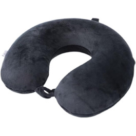 Подушка для шиї, 100% Memory Foam, U-подібна, чорна - для подорожей, авто, дому, офісу