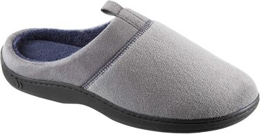 Тапочки чоловічі Isotoner з піною Memory Foam та підошвою для дому та вулиці (Large, Microterry Ash)