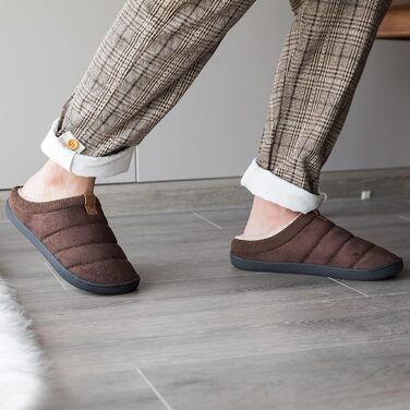 Чоловічі тапочки зимові теплі м'які комфортні з меморі-піною, антиковзні для дому та вулиці (39/40 EU, Кофе)