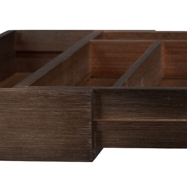 Relaxdays Dark Brown Cutlery Box Bamboo