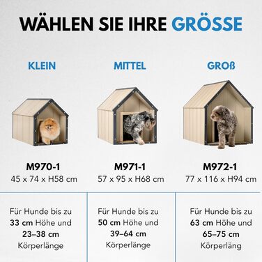 Будка для собак Outdoor маленьких порід – дерев'яна будка для собак, водостійкий дах 76 x 99 x H80 см, розмір S, Timbela M401-1, розмір M, 76x99xH80cm, натуральне дерево (розмір M, 57x95xH68cm, LP SmartSide дерев'яні панелі)