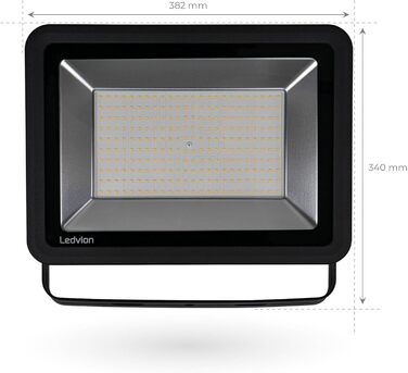 Світлодіодний прожектор Ledvion 100 Вт, 12000 Лм, IP65, 6500K, швидке підключення, водонепроникний