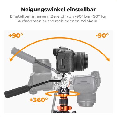 Штатив K&F Concept T254A7+BH-28L для камери: професійний, 230 см, з рідинною головкою