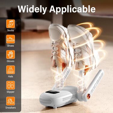 Електричний сушильник для взуття 2 пари, з таймером 1/3/6 год та 2 швидкостями, UV-лампа, складаний дизайн, для взуття, рукавичок, шапок, шкарпеток, лижних черевиків
