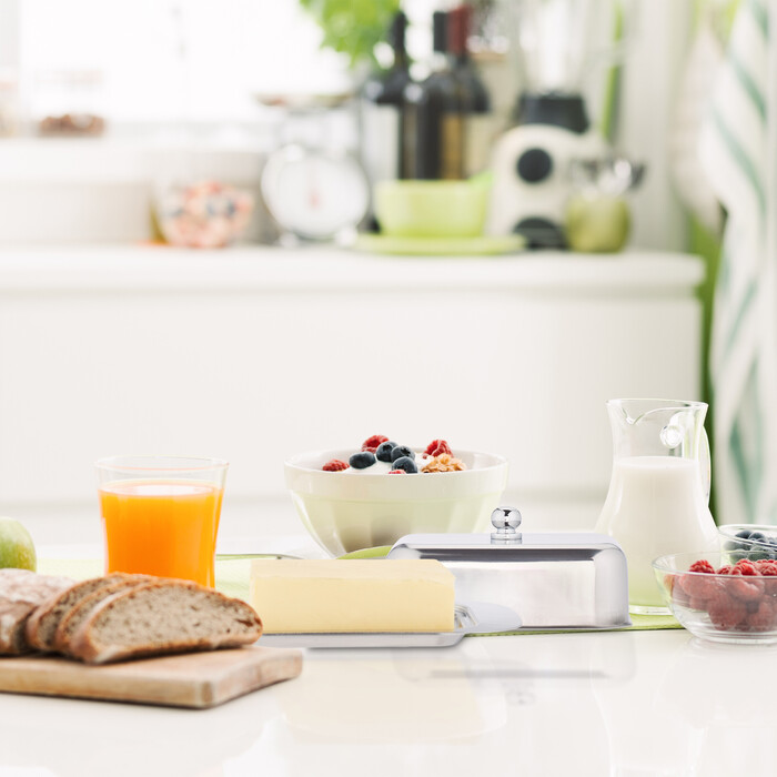 Relaxdays Stainless Steel Butter Dish with Lid