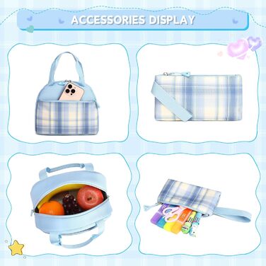 Дитячий рюкзак для дівчаток: рюкзак у стилі Kawaii, велика місткість (3-в-1, блакитний)