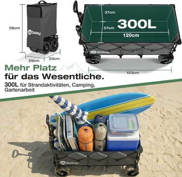 Бомбовоз Sekey XXXL, 300л, 200кг, для великих сімей, складний, антрацит